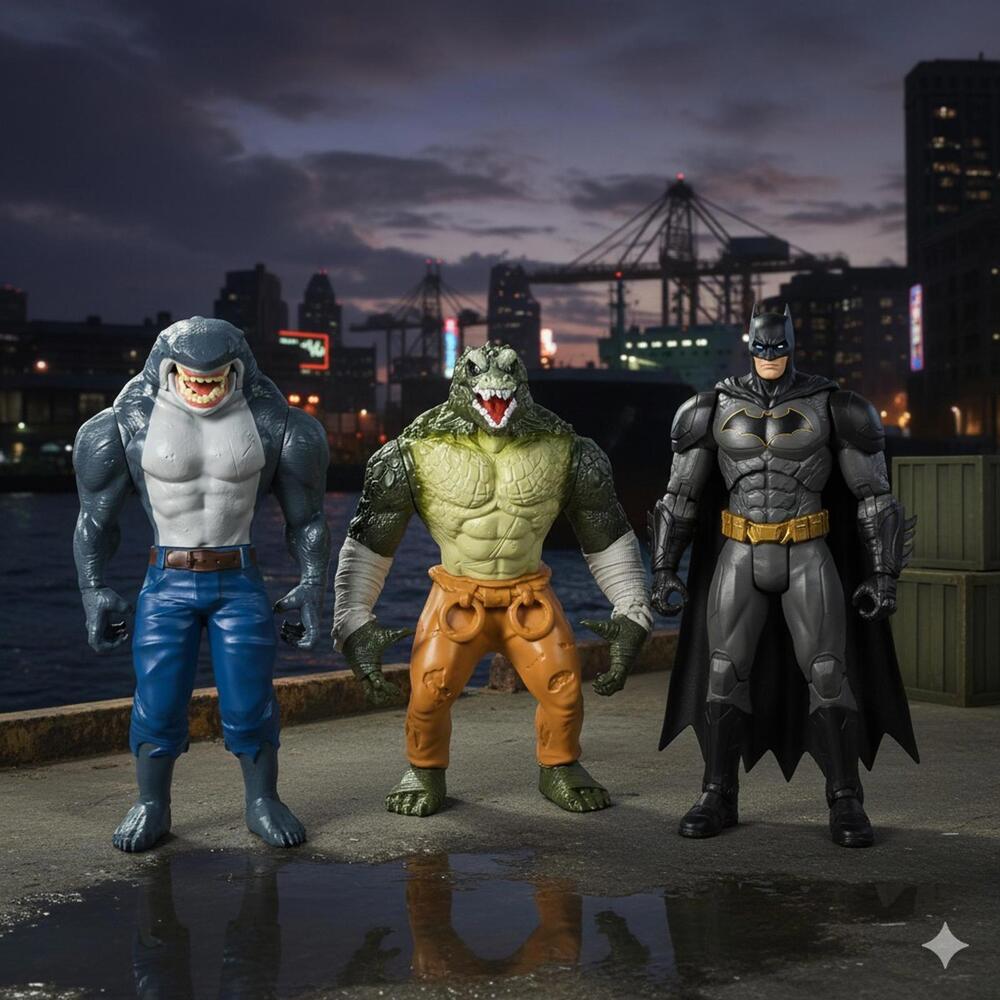 DC Batman 3 Figures Pack Killer Croc & King Shark